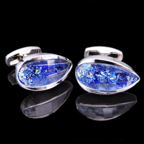 RHINESTONE CLOVER BUTTON FORMAL CUFFLINKS