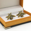 Bronze bee vintage CUFFLINKS