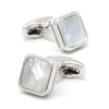 SILVER MOTHER OF PEARL CRYSTAL CUFFLINKS