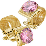 Pink gold chain cufflinks