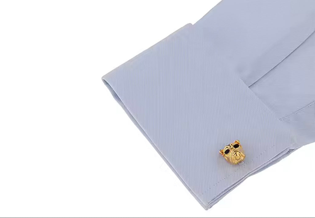 Gold plated dog cufflinks
