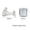 SILVER MOTHER OF PEARL CRYSTAL CUFFLINKS