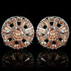 ROUND FLOWER CRYSTAL CUFFLINKS