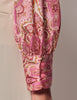 Pink & Green Paisley shirt - Single Cuff - Pussy Bow