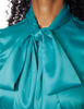 Aqua Fitted Luxury Satin Shirt - Single Cuff