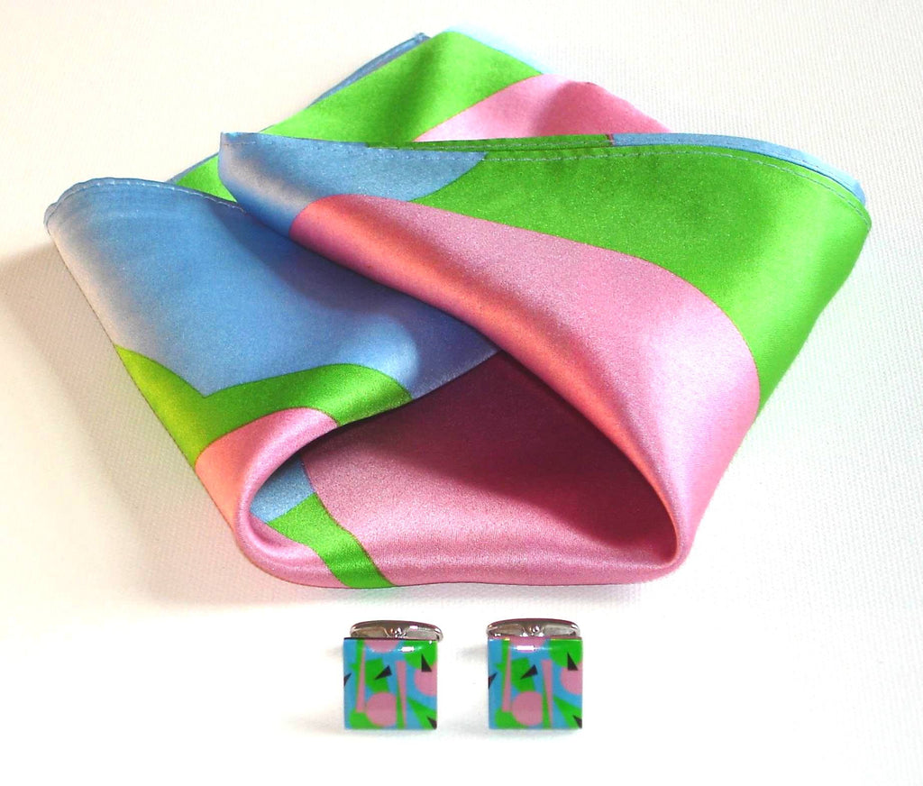 "Dada Movement" Cufflinks with matching Scarf