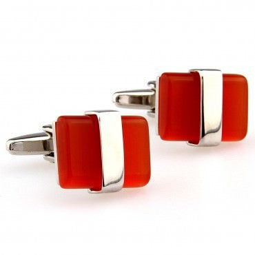 Red Opal cat-eye style Cufflinks