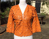 Square fringe bolero, orange, size M