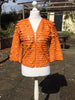 Square fringe bolero, orange, size M