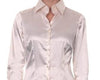 Luxury Cream Satin Shirt, Double Cuff, size 10