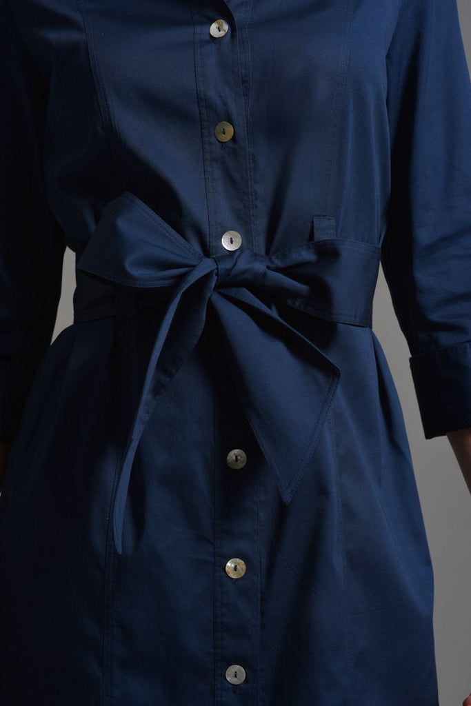 ELISABETH Classic Shirt Dress - Sapphire Blue size 14