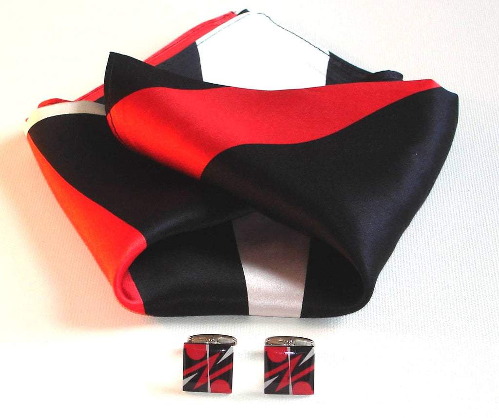 "Red Arrow"  Cufflinks with matching Scarf