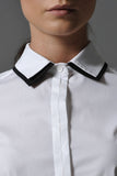 JULIETTE,  Double Layer Collar Shirt White