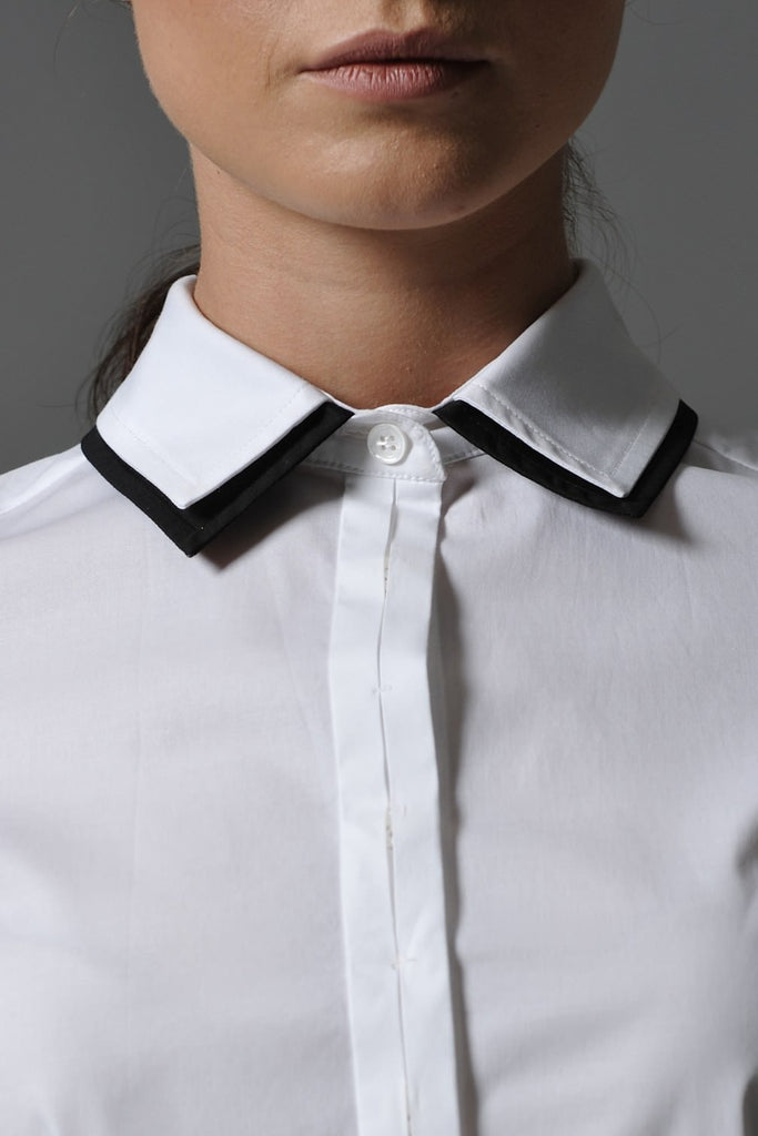 JULIETTE,  Double Layer Collar Shirt White, size 8