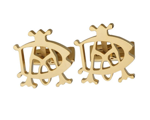 GOLD WHITE STONE CUFFLINKS