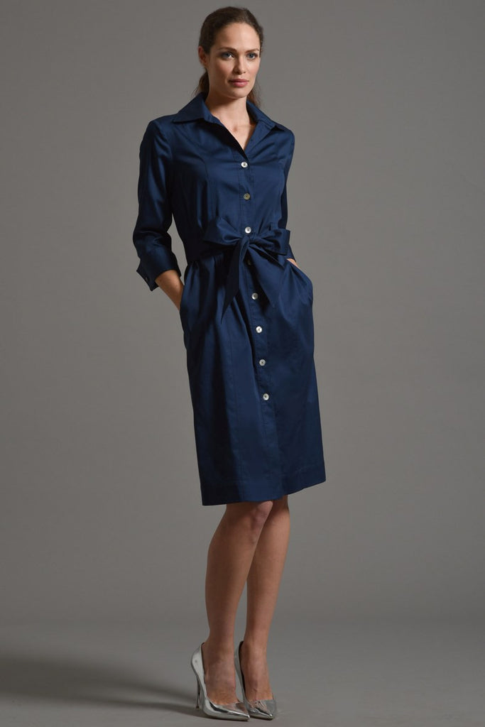 ELISABETH Classic Shirt Dress - Sapphire Blue size 12