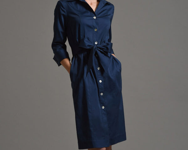 ELISABETH Classic Shirt Dress - Sapphire Blue size 12