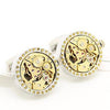 Gold Round Movement Watch Cufflinks