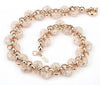 Rose Gold 18k Necklace, Bracelet, earrings set