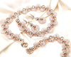 Rose Gold 18k Necklace, Bracelet, earrings set