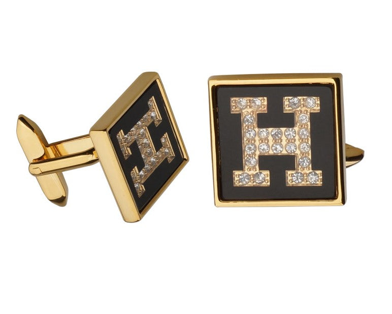 H GOLD PLATED CUFFLINKS