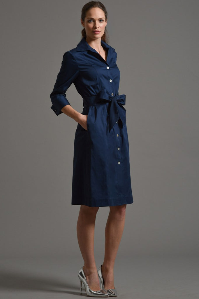 ELISABETH Classic Shirt Dress - Sapphire Blue size 12