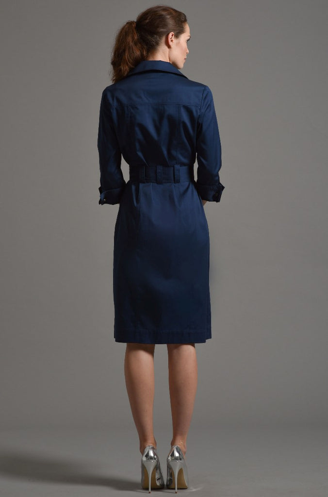 ELISABETH Classic Shirt Dress - Sapphire Blue size 14