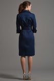 ELISABETH Classic Shirt Dress - Sapphire Blue size 12