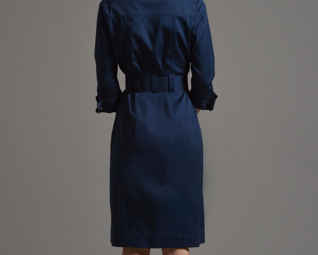 ELISABETH Classic Shirt Dress - Sapphire Blue size 10