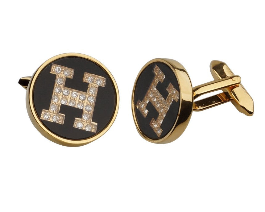 H GOLD PLATED CUFFLINKS