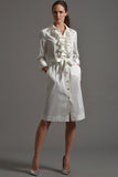 MARIA  Shirt Dress with Frill Front, Ivory size 8
