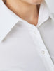 White Fitted Shirt with High Long Collar - Single Cuff