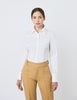 White Fitted Shirt with High Long Collar - Single Cuff