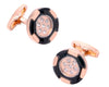 GOLD ROUND CRYSTAL CUFFLINKS