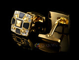 GOLD AND BLACK SQUARE CUFFLINKS