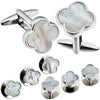 CUFFLINKS STUDS SET, CLASSIC PEARL