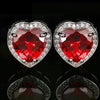 Heart crystal cufflinks