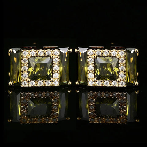 Unique handmade swarovski gold cufflinks