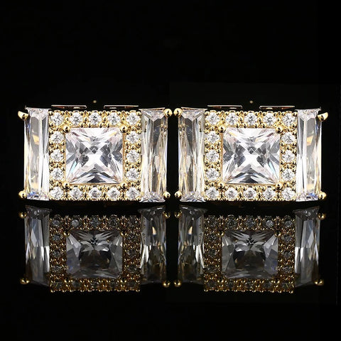 GOLD ZIRCONS LUXURY CUFFLINKS