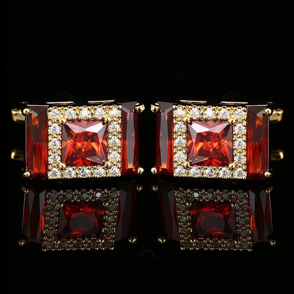 Red crystal cufflinks