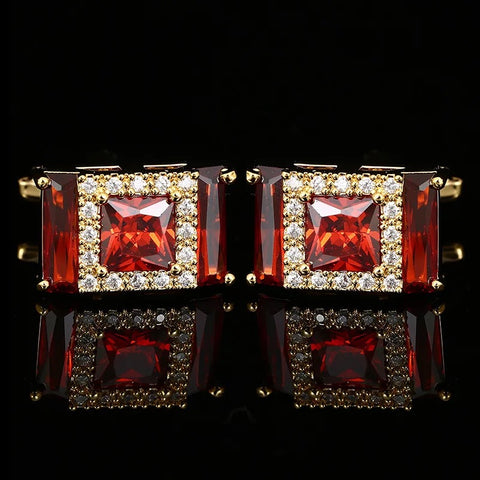 Unique handmade swarovski gold cufflinks