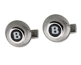 Bentley silver plated round cufflinks
