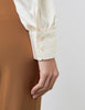 CREAM FITTED SATIN SHIRT - PUSSY BOW