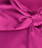 FUCHSIA FITTED SATIN BLOUSE - PUSSY BOW