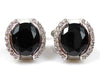Black Round Stone Crystal Cufflinks