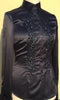 EMBROIDERED BLUE SATIN SHIRT - DOUBLE CUFF