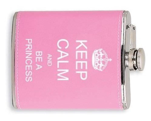 Pink Leather Stainless Steel Hip Flask