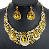 Yellow Crystal Necklace & earrings