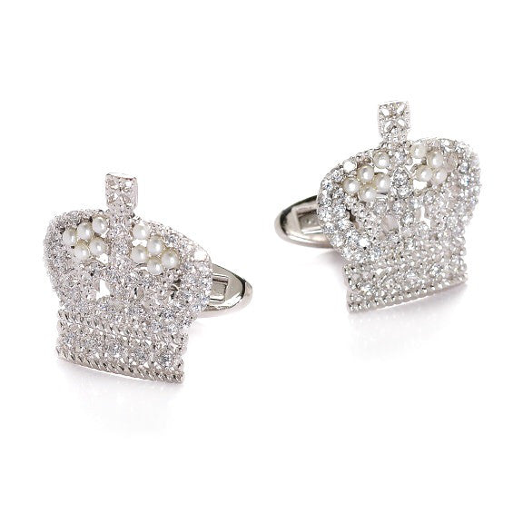 Crown silver cufflinks