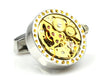 Gold Round Movement Watch Cufflinks